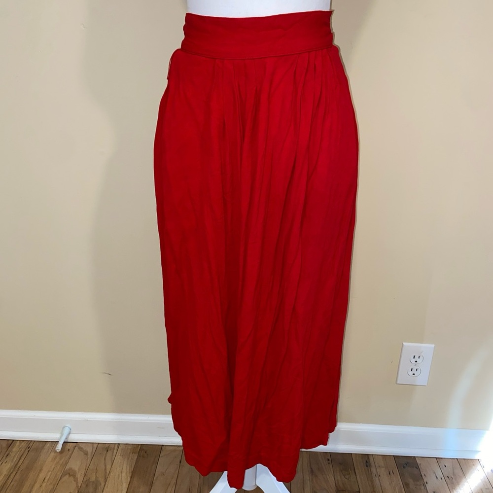 Michelle Stuart Vibrant Red Maxi Skirt